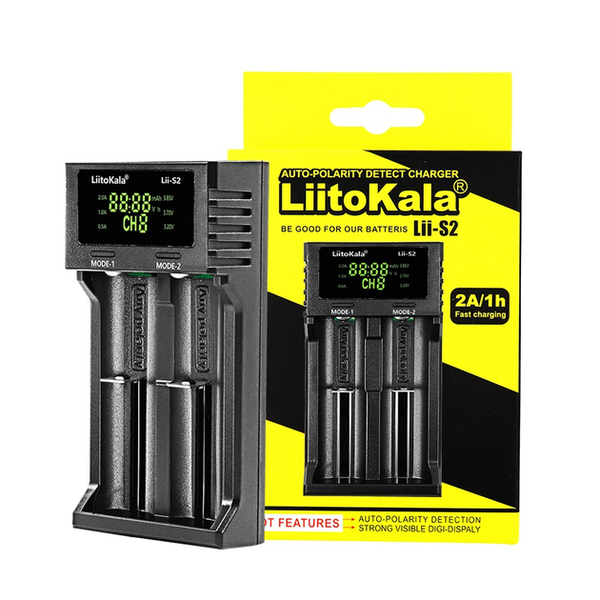 Зарядное устройство LiitoKala Lii-S2 ( для 2-х 18650-10440 ,Li-ion/NiMh, ток заряда 0.5/1A,LCD ) 2425007666 фото