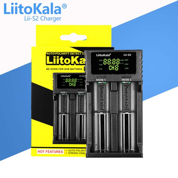 Зарядное устройство LiitoKala Lii-S2 ( для 2-х 18650-10440 ,Li-ion/NiMh, ток заряда 0.5/1A,LCD ) 2425007666 фото