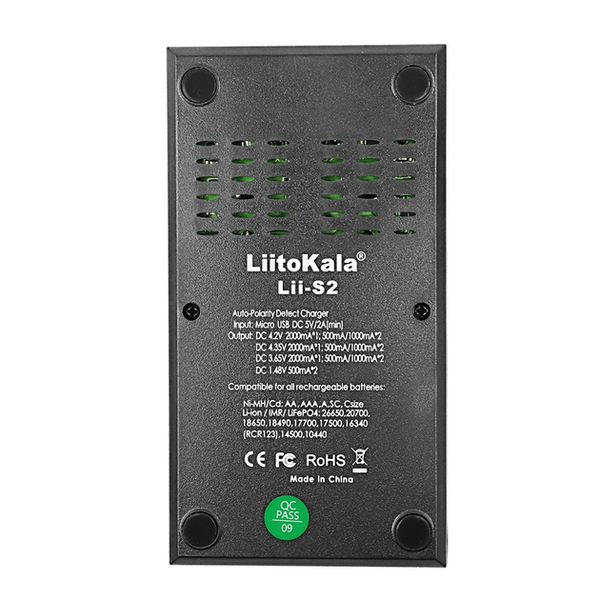 Зарядное устройство LiitoKala Lii-S2 ( для 2-х 18650-10440 ,Li-ion/NiMh, ток заряда 0.5/1A,LCD ) 2425007666 фото