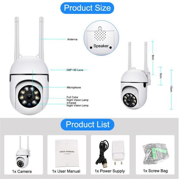 IP-камера Уличная Поворотна камера зовнішнього відеоспостереження з Wi-Fi CLOUD STORAGE. Програма: YIOOT 1884761934 фото