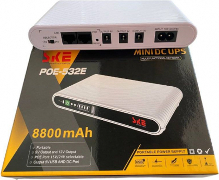 Источник бесперебойного питания UpS для vi-fi роутера ИБП (маршрутизаторов) SKE POE-532E 8800 mAh DC 5V/9V/12V 2441759908 фото