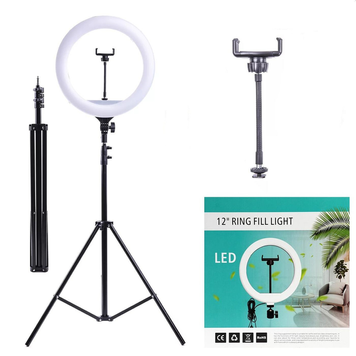 Кольцевая Лампа Ring Fill Light QX-300 30 см на штативе (2,1м) с держателем для телефона, лампа блогера, Лед л 1894112631 фото