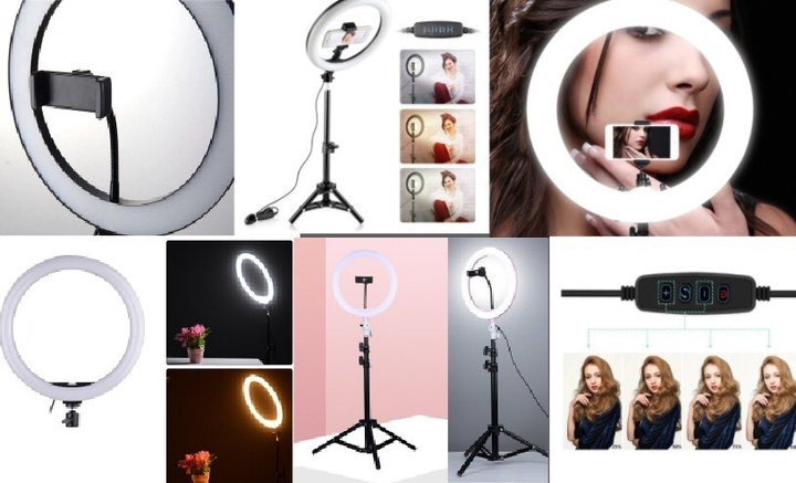 Кольцевая Лампа Ring Fill Light QX-300 30 см на штативе (2,1м) с держателем для телефона, лампа блогера, Лед л 1894112631 фото