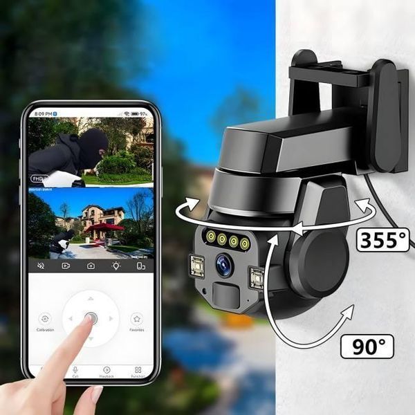 Умная уличная IP-камера видеонаблюдения водонепроницаемая с двойным экраном UKC Q812 Pro 1926676613 фото
