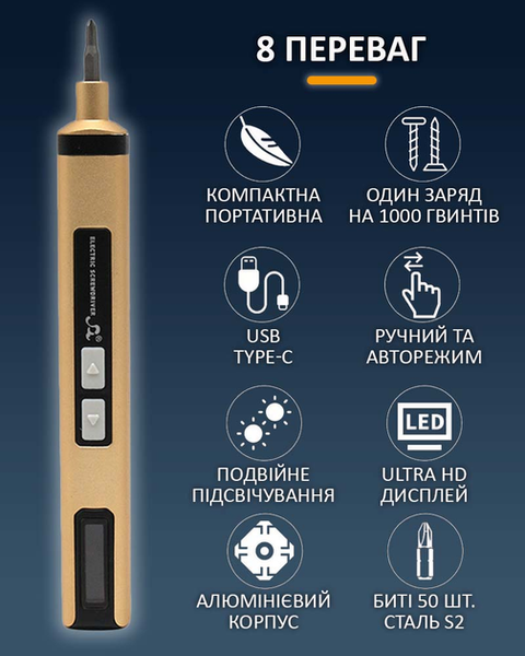 Электроотвёртка отвертка аккумуляторная с насадками SW-80022 (58 предметов) USB-Type-C для точных работ 2586524295 фото