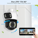 Вулична Камера відеоспостереження з подвійною камерою WI-FI 8MP 4K PTZ ICSEE IP зовнішня з двома об'єктивами 2343485772 фото 3