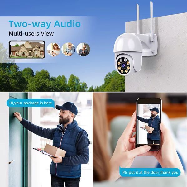 Уличная IP-Камера видеонаблюдения Q9 WiFi P6 IPC360 PTZ 1440х2560 уличная поворотная ICsee 901615 фото