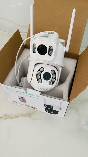 Вулична Камера відеоспостереження з подвійною камерою WI-FI 8MP 4K PTZ IP зовнішня з двома об'єктивами ICSEE 901818 фото