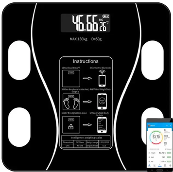 Напольные умные фитнес весы, смарт весы с приложением Bluetooth Scales Смарт-весы напольные электронные 1854050944 фото