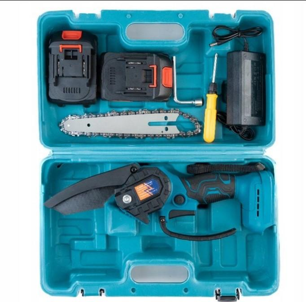 Аккумуляторная цепная мини пила Domotec 6 дюймов ( 15см) 24Vf-2000 mAh на 2 два аккумулятора c кейсом Сучкорез 1998615648 фото