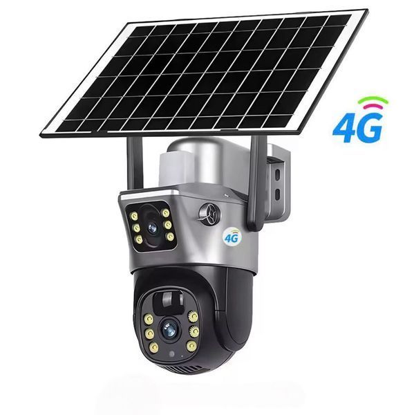 Вулична камера відеоспостереження, 4G, SIM-карта, 8 МП, 4K, V380, на сонячній панелі, 900169 фото