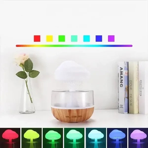 Увлажнитель воздуха Гриб с эффектом дождя с подсветкой RGB/ Ночник увлажнитель в виде гриба Светлое Дерево 2052647432 фото