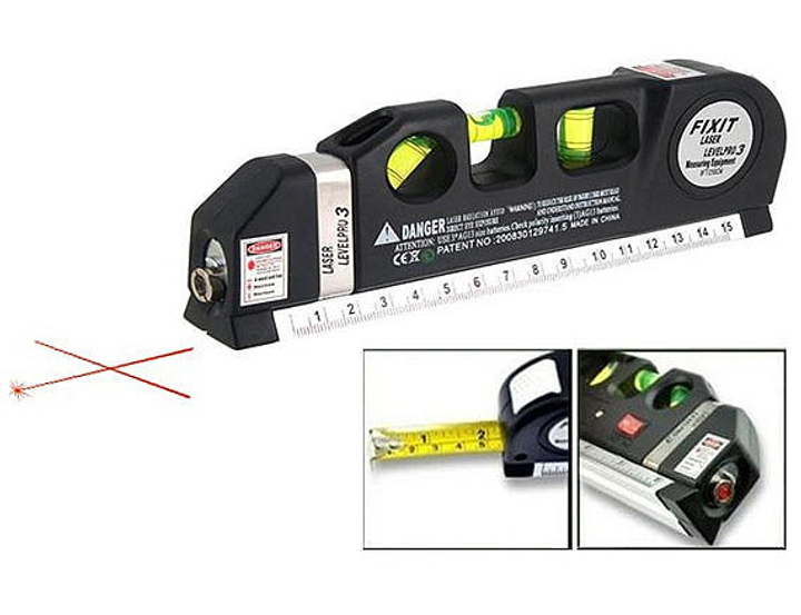 Лазерный уровень со встроенной рулеткой Laser Level Meter Pro 3 нивелир строительный 1859444951 фото