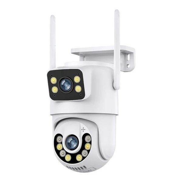 Вулична IP-камера відеоспостереження подвійна Wi-Fi, 4K, 8 Мп, PTZ, подвійний об'єктив, подвійний захист екрана, Icsee 901090 фото