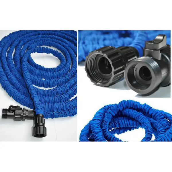 Садовый Шланг Magic Hose для полива с водным распылителем на 7 режимов 60 м усиленый шланг Синий 1870865119 фото